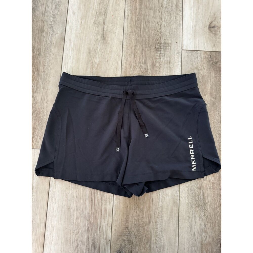 Merrell Black Running Shorts Size 4 Athletic Gym Split Hem Lightweight Outdoor